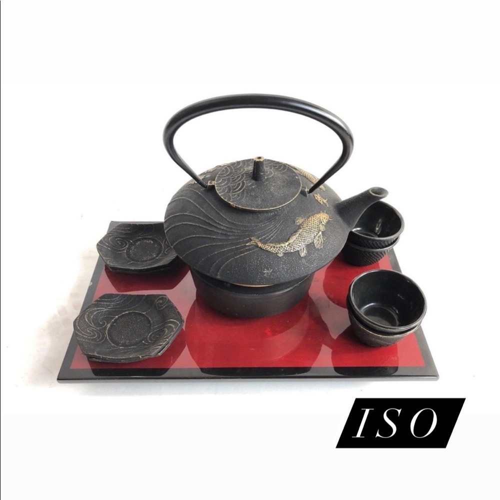 Teavana Cast Iron Tea Cups & Saucers